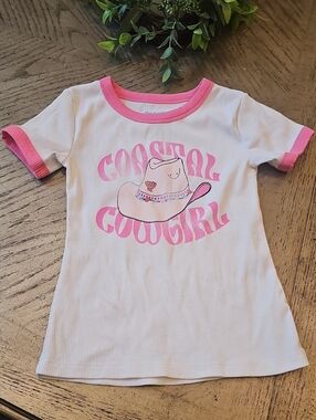 'Coastal Cowgirl' Ribbed Ringer Tee Size 6X